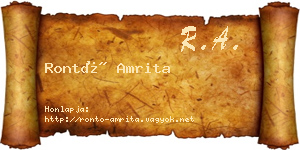 Rontó Amrita névjegykártya
